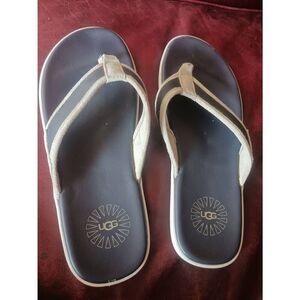 Ugg thong seaside  "flip flop" men's 12 blue / grey
